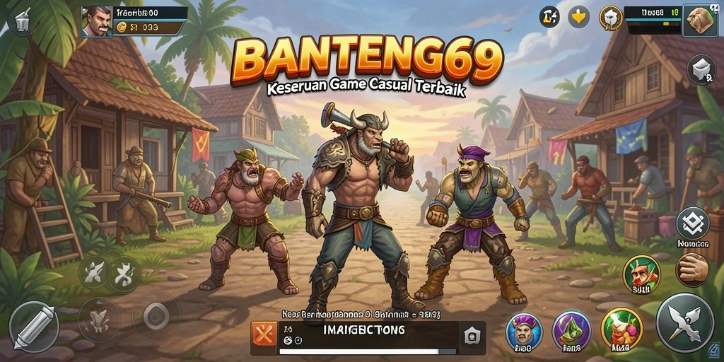 Tampilan seru gameplay BANTENG69 yang penuh warna.