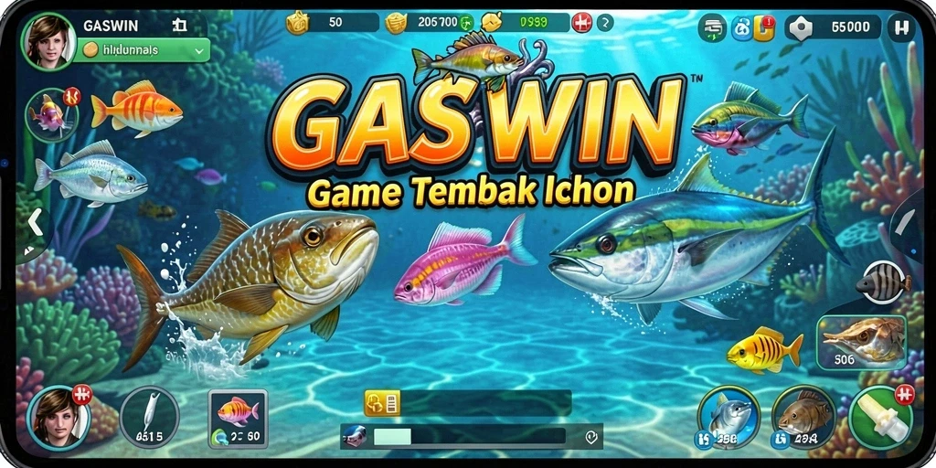 Tampilan gameplay GASWIN menampilkan serunya menangkap ikan.