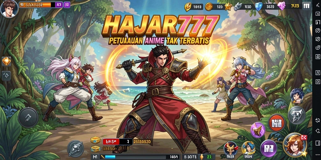 Tangkapan layar <strong>HAJAR777</strong> menampilkan aksi karakter anime yang dinamis dan menarik.