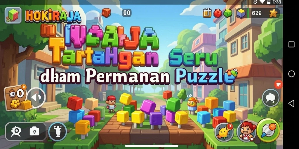 Tampilan gameplay HOKIRAJA dengan berbagai level Puzzle yang menarik.