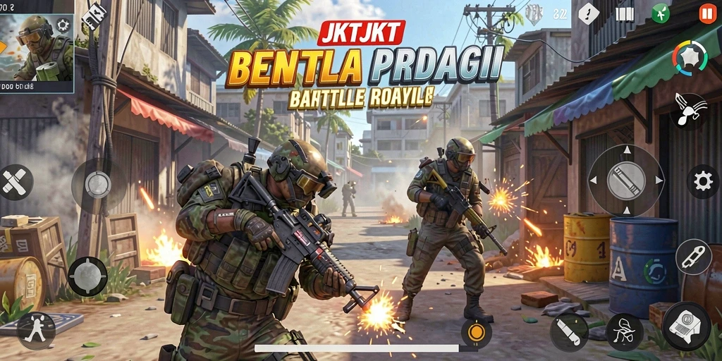Gameplay seru dan menegangkan di JKTJKT Battle Royale.