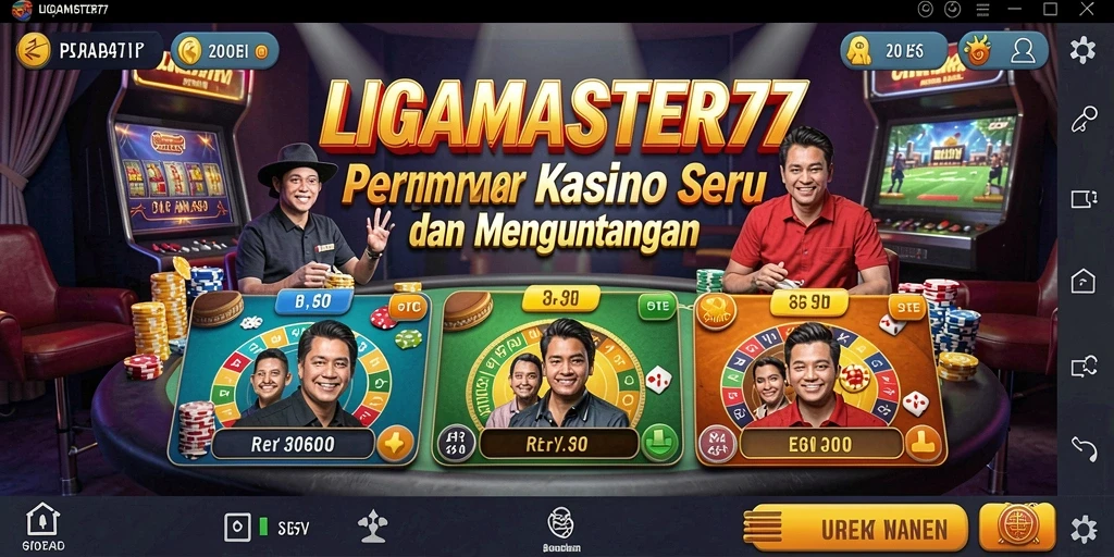 Screenshot gameplay LIGAMASTER77 menampilkan pengalaman Kasino interaktif yang mendebarkan.