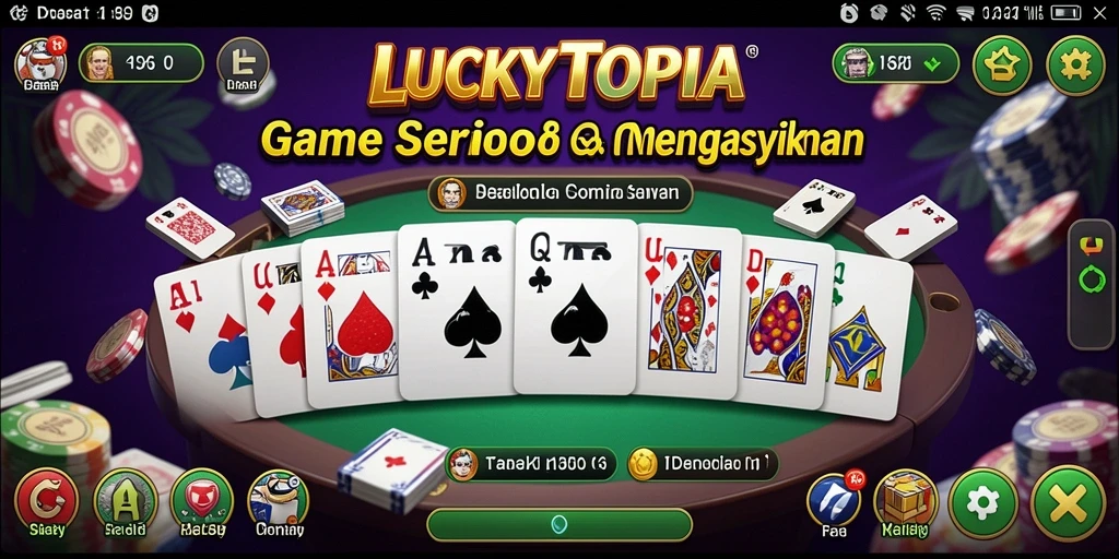Screenshot utama LUCKYTOPIA menampilkan gameplay seru Domino.