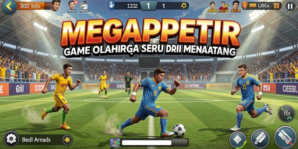 Tampilan gameplay seru MEGAPETIR dengan aksi olahraga menegangkan.