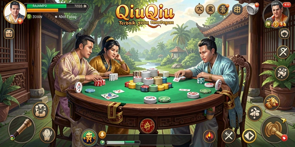 Tampilan gameplay seru RAJAMPO dalam QiuQiu.
