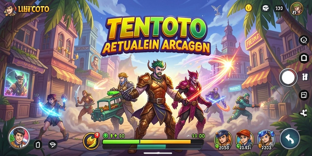 Tampilan gameplay TENTOTO yang penuh warna dan menantang.