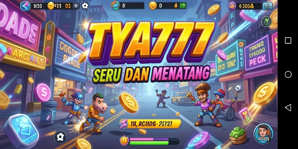 Tampilan gameplay seru TYA777 dengan tantangan Arcade menarik.