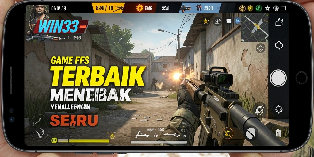 Tangkapan layar menunjukkan aksi menembak mendebarkan dalam gameplay WIN33.