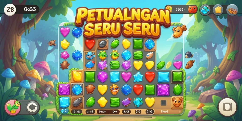Tangkapan layar gameplay Z18 dengan puzzle Match-3 yang mengasyikkan.
